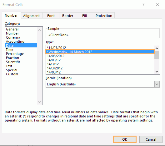 AEM Support Centre - How to Set the Date Format in an Excel Template