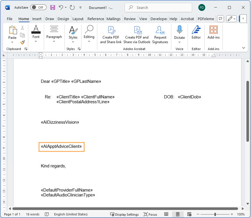AEM Support Centre - Creating AI Letter Templates