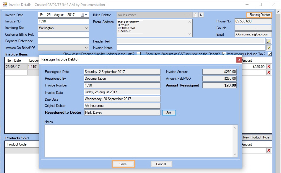 GPM AU Support Centre - How to Reassign an Invoice to a New Debtor