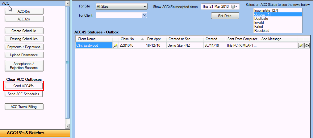 GPM NZ Support Centre - ACC45 Stuck on Outbox