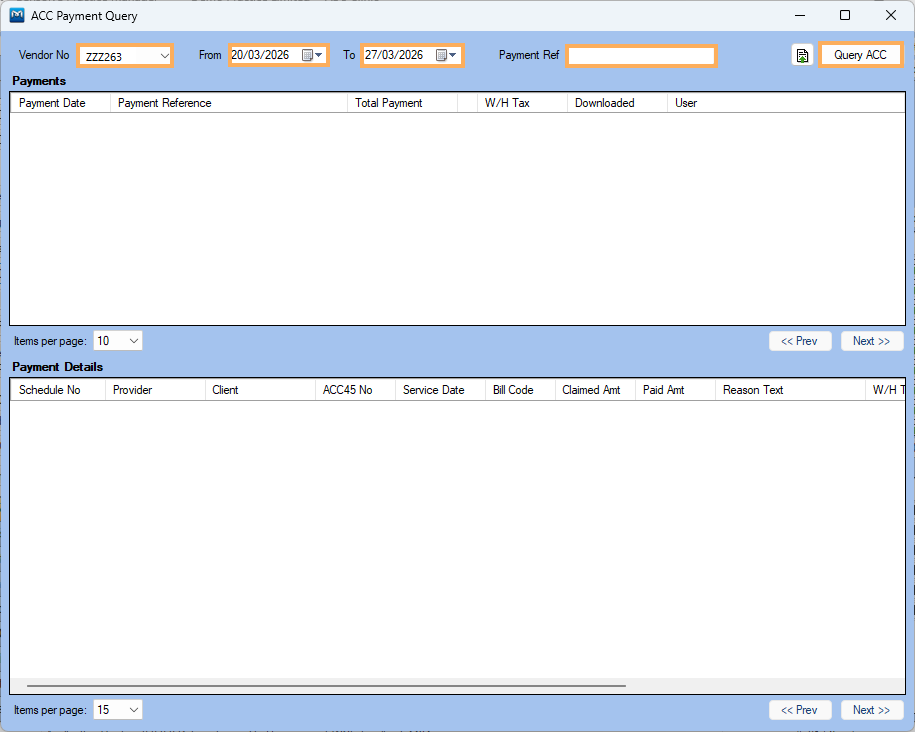 GPM NZ Support Centre - ACC Payment Look up and Schedule Reconcilation