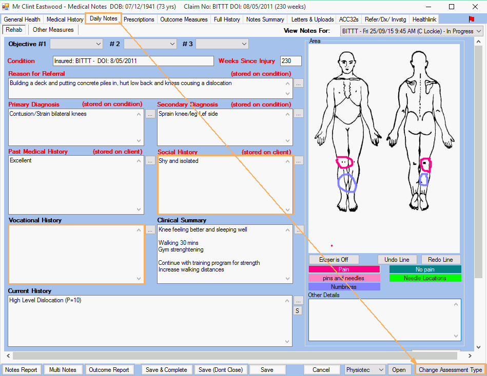 GPM NZ Support Centre - Medical Notes - Daily Notes Tab