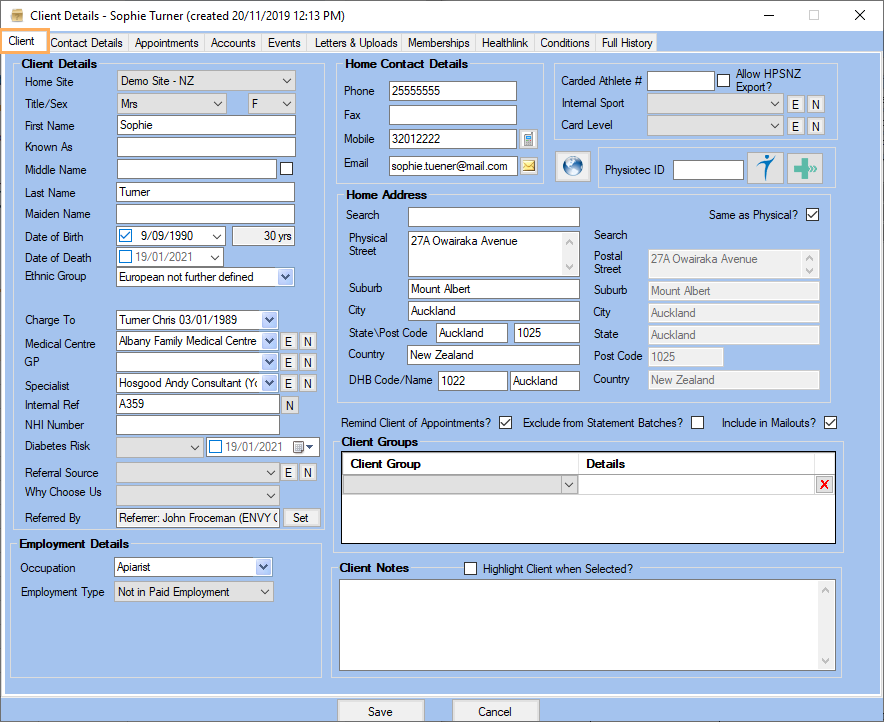 GPM NZ Support Centre - Client Details Form