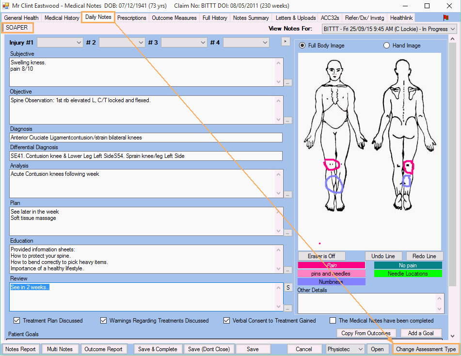 GPM NZ Support Centre - Medical Notes - Daily Notes Tab