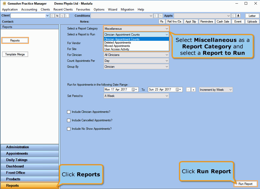 GPM UK Support Centre - Miscellaneous Reports