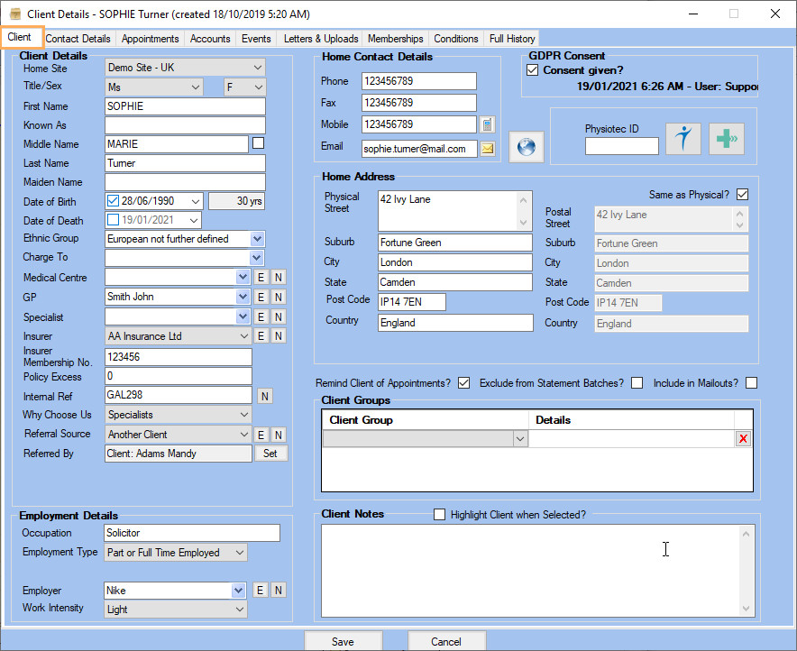 GPM UK Support Centre - Client Details Form